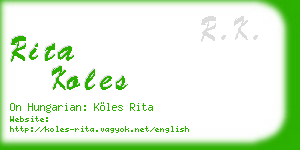 rita koles business card